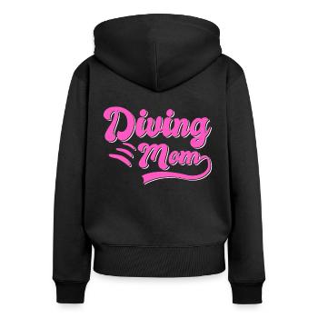 Diving Mama Gift - Women's Premium Organic Zip Hoodie - black - Back - Julia (174cm)