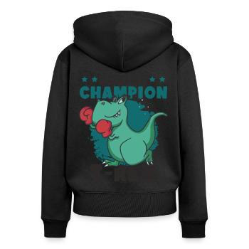 T-Rex Costume Tyrannosaurus Rex - Sweat à capuche zippé Premium bio Femme - noir - Dos - Julia (174cm)