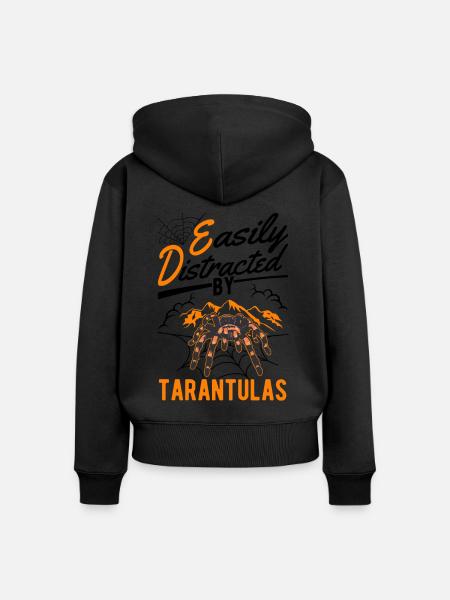 Easily distracted by Tarantulas Tarantel - Frauen Premium Bio Zip Hoodie -