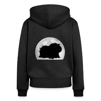 Cochon d’Inde Lune Cochon d’Inde Cochon d’Inde - Sweat à capuche zippé Premium bio Femme - noir - Dos - Julia (174cm)