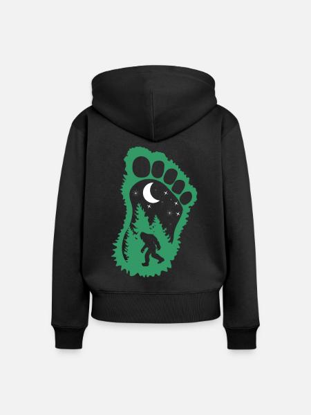 Bigfoot Im Wald - Frauen Premium Bio Zip Hoodie - Schwarz