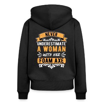 Larp Live Action Role Playing Woman Foam Axe - Frauen Premium Bio Zip Hoodie - Schwarz - Hinten - Julia (174cm)