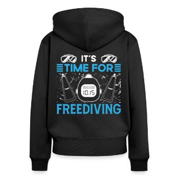 Freediver Time For Freediving Apnea Diving Dive - Frauen Premium Bio Zip Hoodie - Schwarz - Hinten - Julia (174cm)