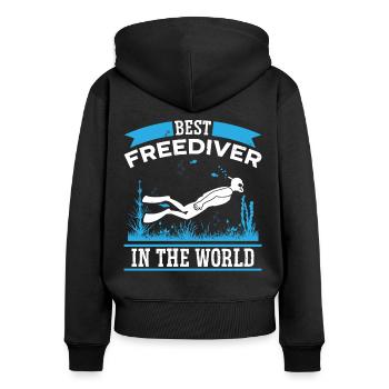 Freediving Best Freediver In The World Freediver - Women's Premium Organic Zip Hoodie - black - Back - Julia (174cm)