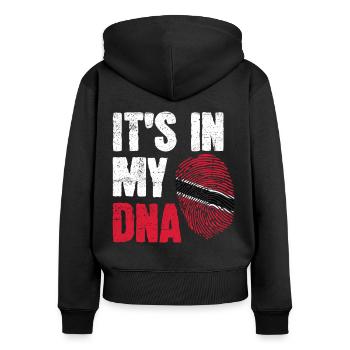 ADN Trini Tobago Trinidad Flag Trinidadian - Sweat à capuche zippé Premium bio Femme - noir - Dos - Julia (174cm)