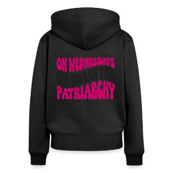 On Wednesdays We Smash The Patriarchy - Women's Premium Organic Zip Hoodie - black - Back - Julia (174cm)