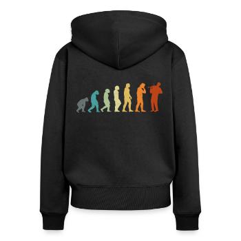 Violin Violinist Evolution Retro - Women's Premium Organic Zip Hoodie - black - Back - Julia (174cm)