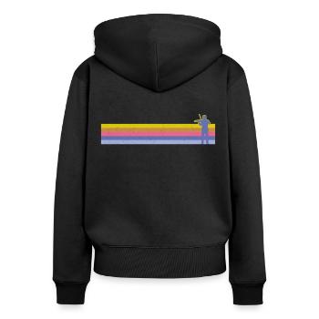 Violon Violoniste Rétro Vintage - Sweat à capuche zippé Premium bio Femme - noir - Dos - Julia (174cm)