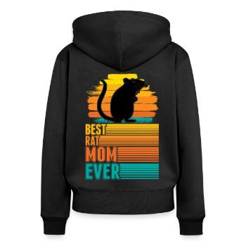Rat Mama Rat Owner Rat Girl - Women's Premium Organic Zip Hoodie - black - Back - Julia (174cm)