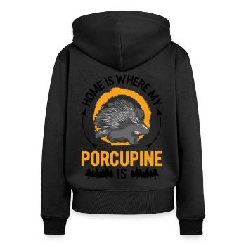 Home is where my porcupine is - Women's Premium Organic Zip Hoodie - black - Back - Julia (174cm)
