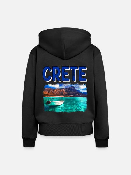 Kreta Urlaub Geschenk - Frauen Premium Bio Zip Hoodie - Schwarz