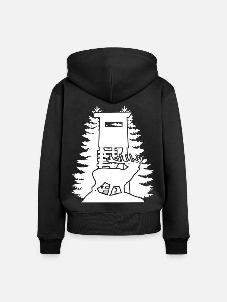 Jägerin Hochsitz Wald Jagd Jäger - Frauen Premium Bio Zip Hoodie - Schwarz