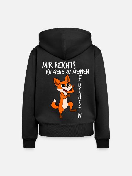 Fuchs Füchse - Frauen Premium Bio Zip Hoodie - Schwarz