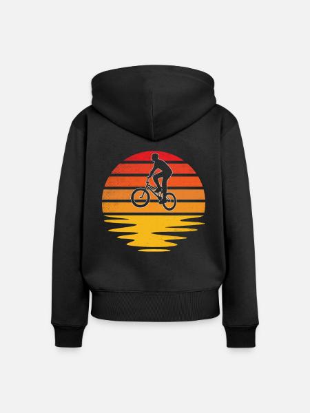 BMX Retro - Frauen Premium Bio Zip Hoodie - Schwarz