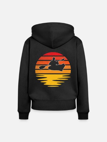 Kanusport Retro - Frauen Premium Bio Zip Hoodie - Schwarz