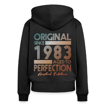 40th birthday born 1983 Original Since 1983 - Women's Premium Organic Zip Hoodie - black - Back - Julia (174cm)