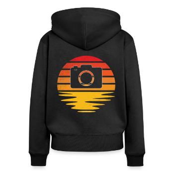 Photography Retro - Women's Premium Organic Zip Hoodie - black - Back - Julia (174cm)