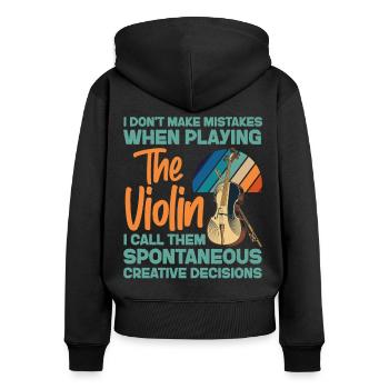 Violoniste de violon que je ne fais pas - Sweat à capuche zippé Premium bio Femme - noir - Dos - Julia (174cm)