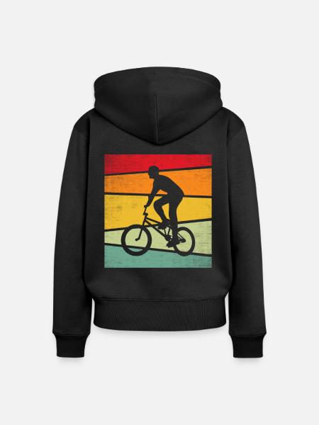 BMX Retro - Frauen Premium Bio Zip Hoodie - Schwarz