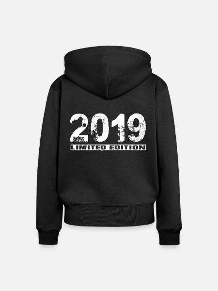 Limited Edition 2019 - Frauen Premium Bio Zip Hoodie - Schwarz