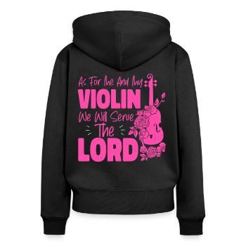 Violoniste Violoniste Jesus Faith - Sweat à capuche zippé Premium bio Femme - noir - Dos - Julia (174cm)