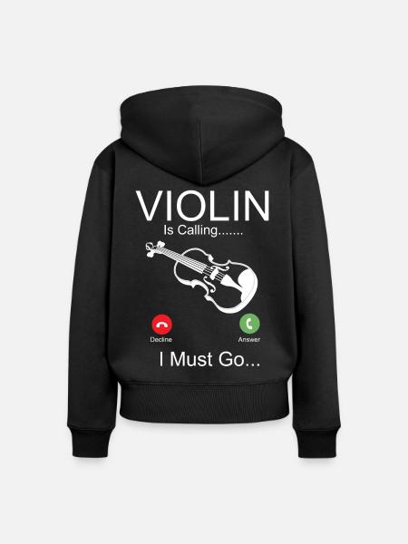Violin Violinist Phone Display - Frauen Premium Bio Zip Hoodie - Schwarz
