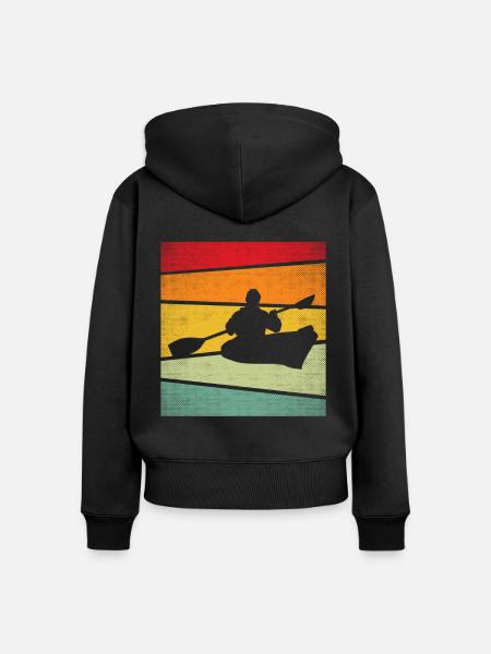 Kanusport Retro - Frauen Premium Bio Zip Hoodie - Schwarz
