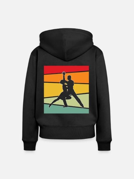 Tanzen Retro - Frauen Premium Bio Zip Hoodie - Schwarz