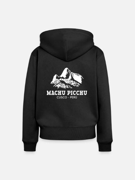 machu picchu, Peruvian machu picchu - Frauen Premium Bio Zip Hoodie - Schwarz