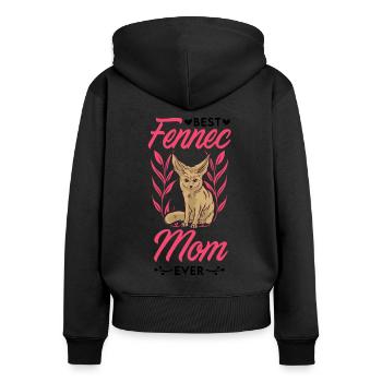 Best Fennec Mom Ever Fennek Mama Desert Fox - Women's Premium Organic Zip Hoodie - black - Back - Julia (174cm)