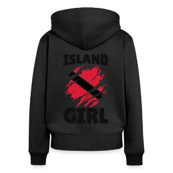 Island Trini Girls Tobago Trinidad Trinidad - Sweat à capuche zippé Premium bio Femme - noir - Dos - Julia (174cm)