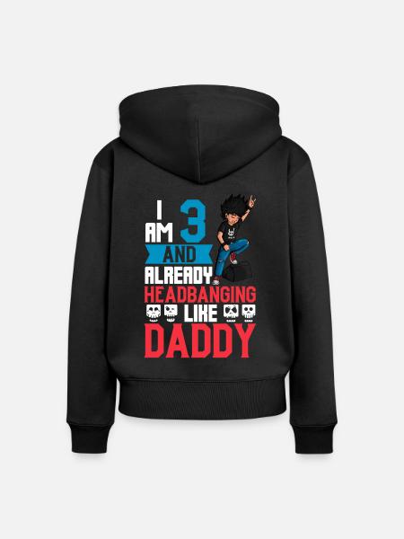 Ich bin 3 - Jungen Rocker - Frauen Premium Bio Zip Hoodie - Schwarz