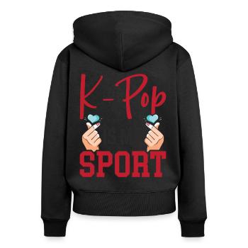 La K-pop est mon sport - Sweat à capuche zippé Premium bio Femme - noir - Dos - Julia (174cm)