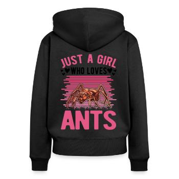 Fourmis Filles Fourmis Ferme Fourmis de feu - Sweat à capuche zippé Premium bio Femme - noir - Dos - Julia (174cm)