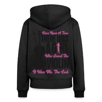 Violin Violinist Girl Once Upon A - Women's Premium Organic Zip Hoodie - black - Back - Julia (174cm)