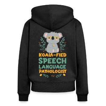 Speech Therapist Therapy Assistant - Women's Premium Organic Zip Hoodie - black - Back - Julia (174cm)