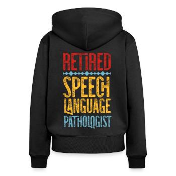 Speech Therapist Therapy Assistant - Frauen Premium Bio Zip Hoodie - Schwarz - Hinten - Julia (174cm)