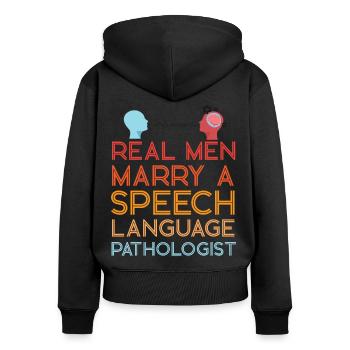 Speech Therapist Therapy Assistant - Women's Premium Organic Zip Hoodie - black - Back - Julia (174cm)