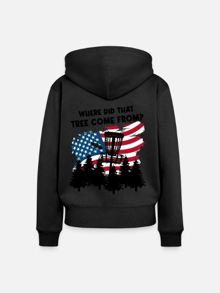 Lustiger Discgolf-Spruch - Frauen Premium Bio Zip Hoodie - Schwarz