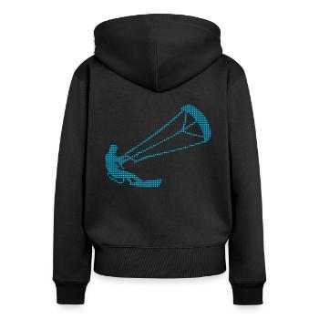 kite surfen - Frauen Premium Bio Zip Hoodie - Schwarz - Hinten - Julia (174cm)