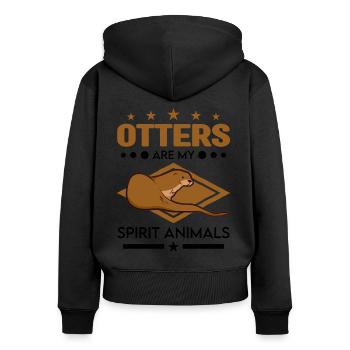 de loutre Animal Loutre Loutre Loutre Loutre de mer - Sweat à capuche zippé Premium bio Femme - noir - Dos - Julia (174cm)