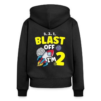 Ich Bin 2 Science Future Scientist Happy Birthday - Frauen Premium Bio Zip Hoodie - Schwarz - Hinten - Julia (174cm)