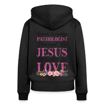 Speech Therapist Therapy Assistant - Frauen Premium Bio Zip Hoodie - Schwarz - Hinten - Julia (174cm)