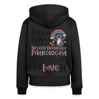 Speech Therapist Therapy Assistant - Frauen Premium Bio Zip Hoodie - Schwarz - Hinten - Julia (174cm)
