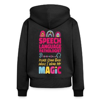 Speech Therapist Therapy Assistant - Women's Premium Organic Zip Hoodie - black - Back - Julia (174cm)