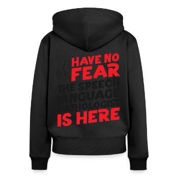 Speech Therapist Therapy Assistant - Frauen Premium Bio Zip Hoodie - Schwarz - Hinten - Julia (174cm)