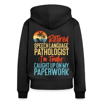 Speech Therapist Therapy Assistant - Women's Premium Organic Zip Hoodie - black - Back - Julia (174cm)