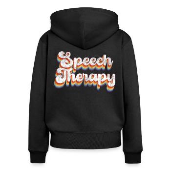 Speech Therapist Therapy Assistant - Women's Premium Organic Zip Hoodie - black - Back - Julia (174cm)