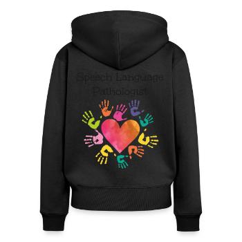 Speech Therapist Therapy Assistant - Frauen Premium Bio Zip Hoodie - Schwarz - Hinten - Julia (174cm)