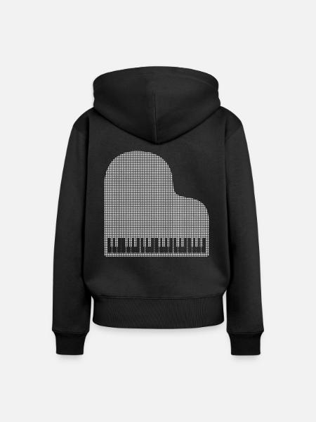 Klavier - Frauen Premium Bio Zip Hoodie - Schwarz
